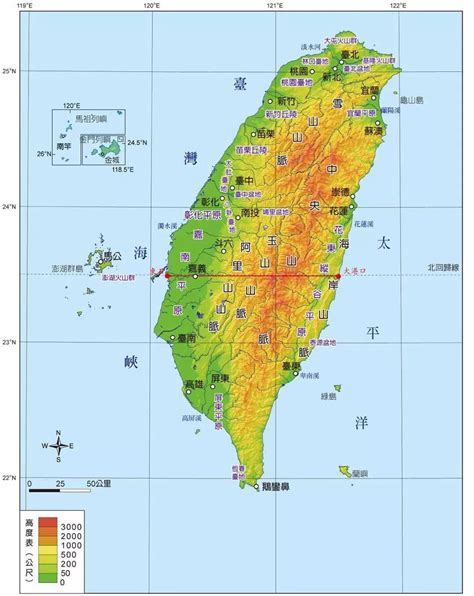 台灣山脈地圖全圖|台灣百岳地圖